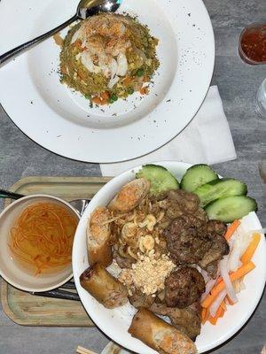 Bun Cha Gio Thit Nuong and the Crab Fried Rice