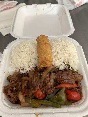 Pepper Steak and rice