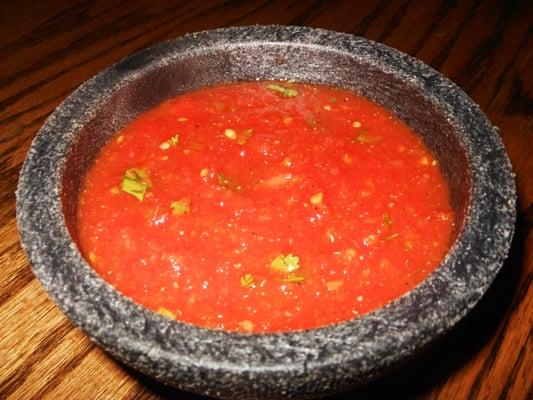 Salsa is good, but has some heat on it!