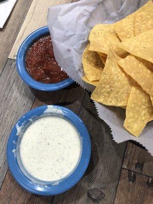 You get two different sauces when you arrive at your seat. White sauce was really good.