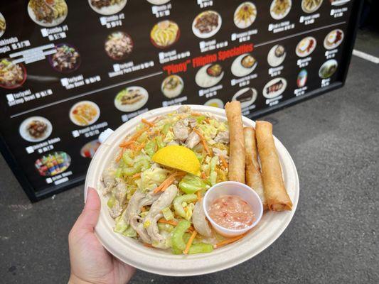 Pancit Bihon with Lumpia!! the sauce is sooo good