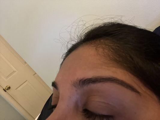 uneven brows..not really a clean up at all