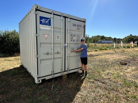 Shipping container for storage