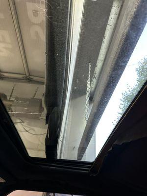 The underbelly of the garage door that hit many of vehicles in the past