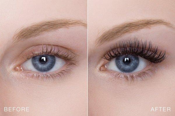 Before and After Eyelash Extensions