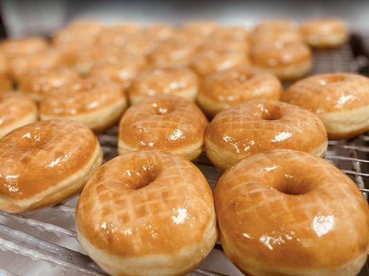 Glazed Donuts. They are just out!