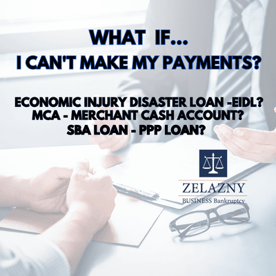 Business Bankruptcy, Business Debt Relief, EIDL Forgivesness, Renotiate MCA, SBA Loan or PPP Loan.