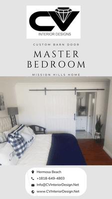 Custom Barn Doors, Bath Remodel & Master Bedroom refreshed.