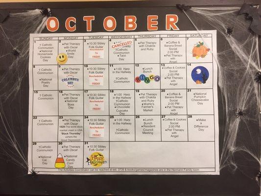 Activities Calendar