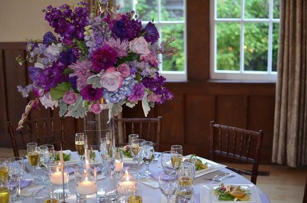 The club's dining room. Flowers by Carol Antraccoli, An Added Touch. Planning by Samantha Spector, Milk & Honey Special Events.