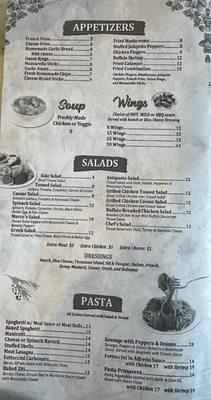 Menu page