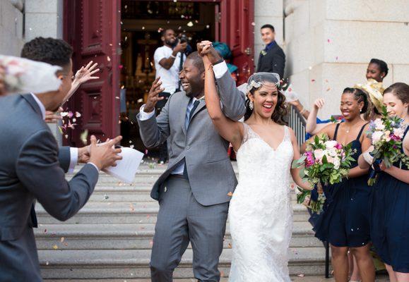 The gorgeous dress Joanna found for me! Beautiful, and she gave me a great deal.  Photo: Terria Clay Photography