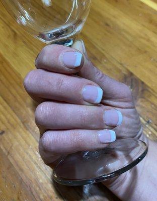 Beautiful French gel mani on natural nails.