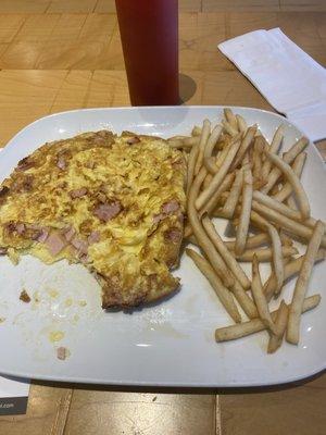 Ham and cheese omelette