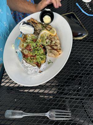 Grouper w loaded baked potato