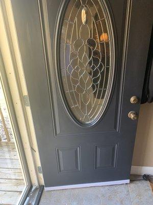 Paint door and install new jamb