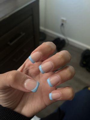 French tip acrylics $60