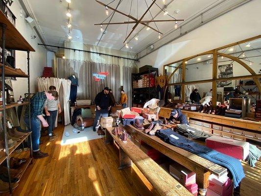 Interior of Grown and Sewn/Red Wing Heritage NYC (November 2019)