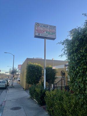 The business sign on the street