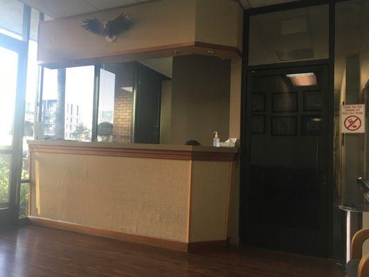 Waiting room, and front desk.