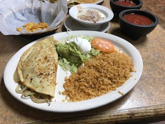 Veggie quesadilla.