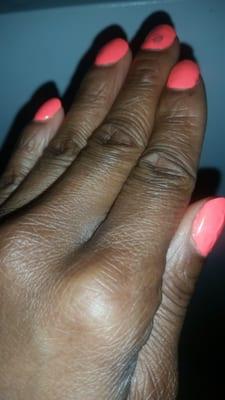 My awful gel manicure after just 4 days. I haven't washed dishes or done any work with my hands.