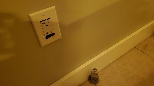 This was the plug-in in our "treatment" room. On the floor next to the electrical socket that is being held together with electrical tape