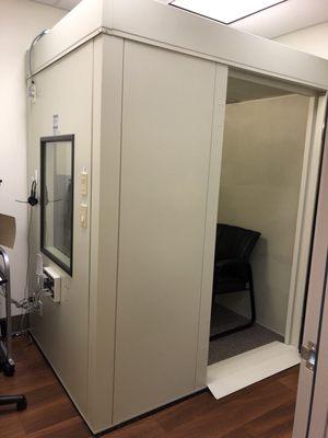 Sound booth - where we test your hearing