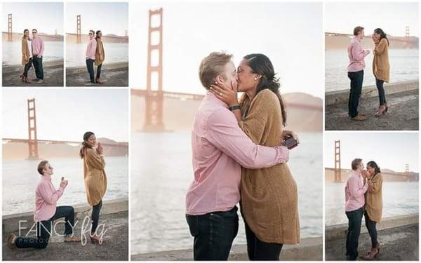 Surprise proposal under the Golden Gate Bridge