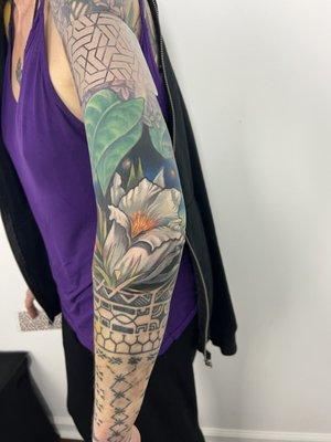 Elbow dragon fruit flower tattoo by Villalvazo