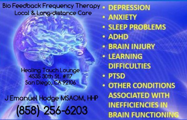 Bio Feedback Frequency Therapy local or long distance Therapy aids with chronic, acute,internal or external challenges.