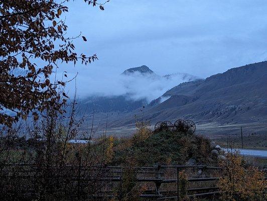 Clouds on Electric Peak from our cabin