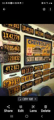 Vintage car plates