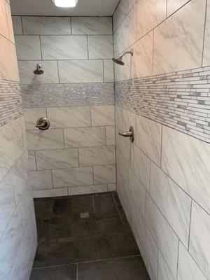 Beautiful shower installation, part of a bathroom renovation project in the Northumberland PA area.