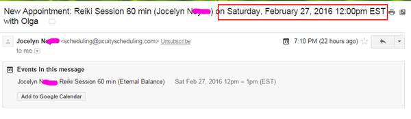 Your confirmation email will clearly state the date and time of your appointment.