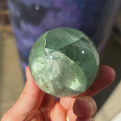 Glowing Green Fluorite Sphere