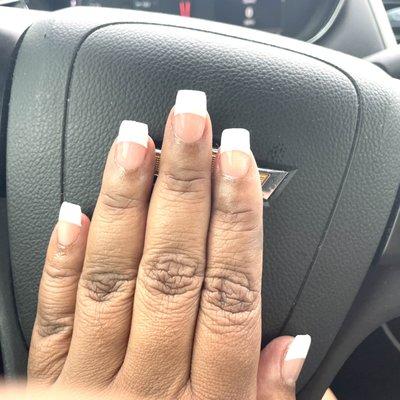 Quick French white gel tips