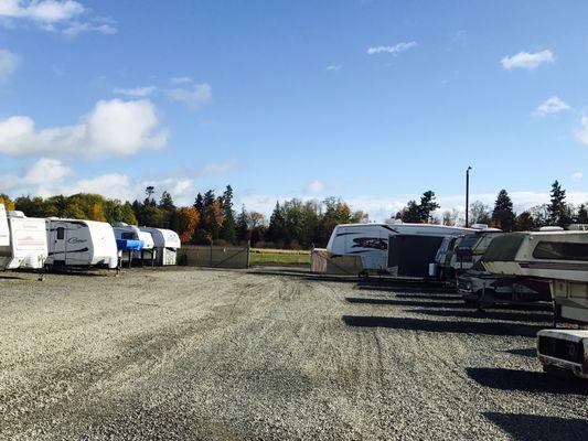 RV, boat and trailer storage with Rainshadow Storage (Gated Facility; Managed by All Safe).