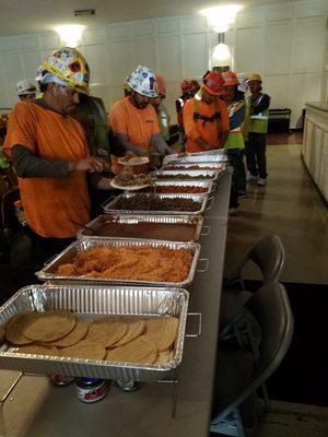 Taco feast for hard working contruction workers