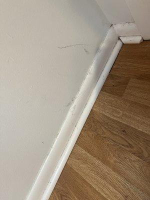 Baseboards not cleaned