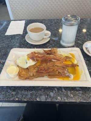 Two Eggs Sunny Side
 French Toast 
 Bacon