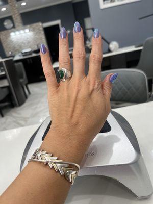 Dip nails with chrome