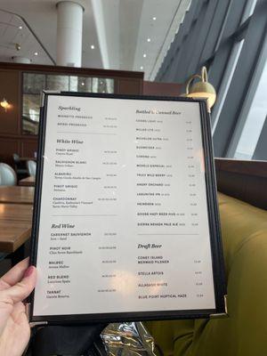 Drink menu