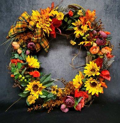 Silk Fall door wreath