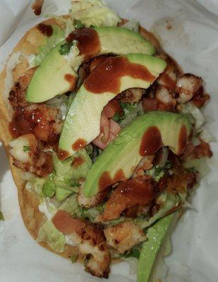 Shrimp tostada