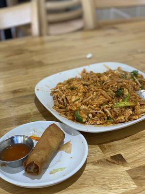 Spring Roll and Thai Noodles