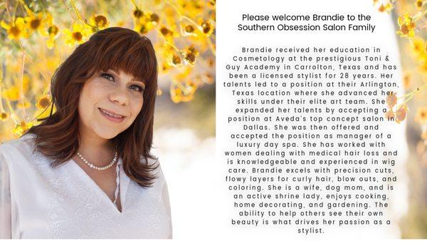 Please welcome Brandie to the Southern Obsession Salon Family