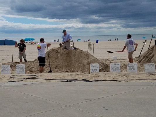 Digging Hole For Sand Sculpture