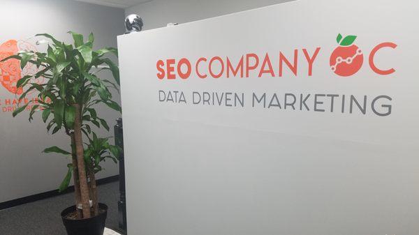 SEO Company OC wall decal along with a really cool brain decal our graphics team designed.