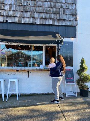 Very cute outdoor window ordering